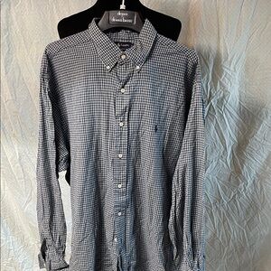 Polo Ralph Lauren Men's Navy and White Checkered Shirt